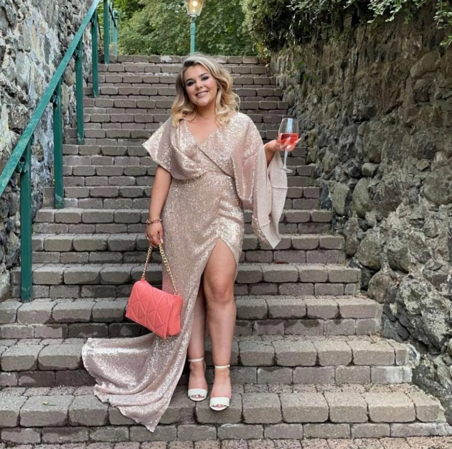 alessandra_chain_sleeve_gown__rose_gold_4-1.webp Store Alessandra Chain Sleeve Gown - Rose Gold Women Occasion Wear
