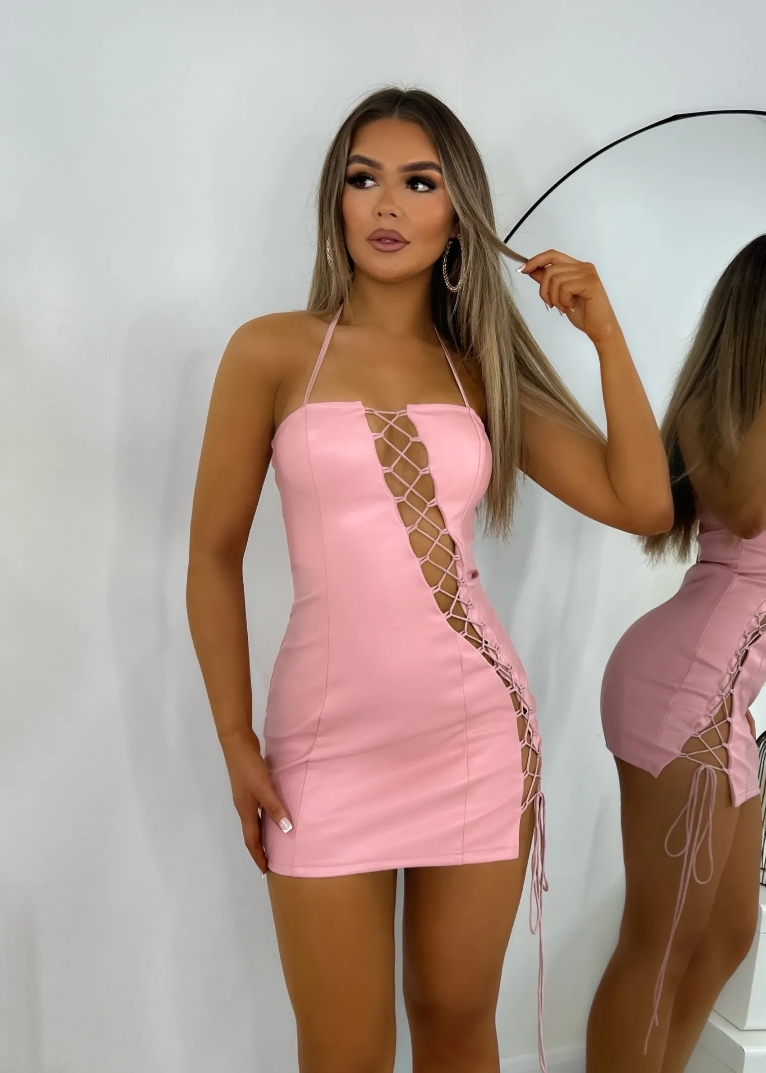 assignment_understood_pu_leather_dress__pink_0.webp New Assignment Understood Pu Leather Dress - Pink Women Dresses