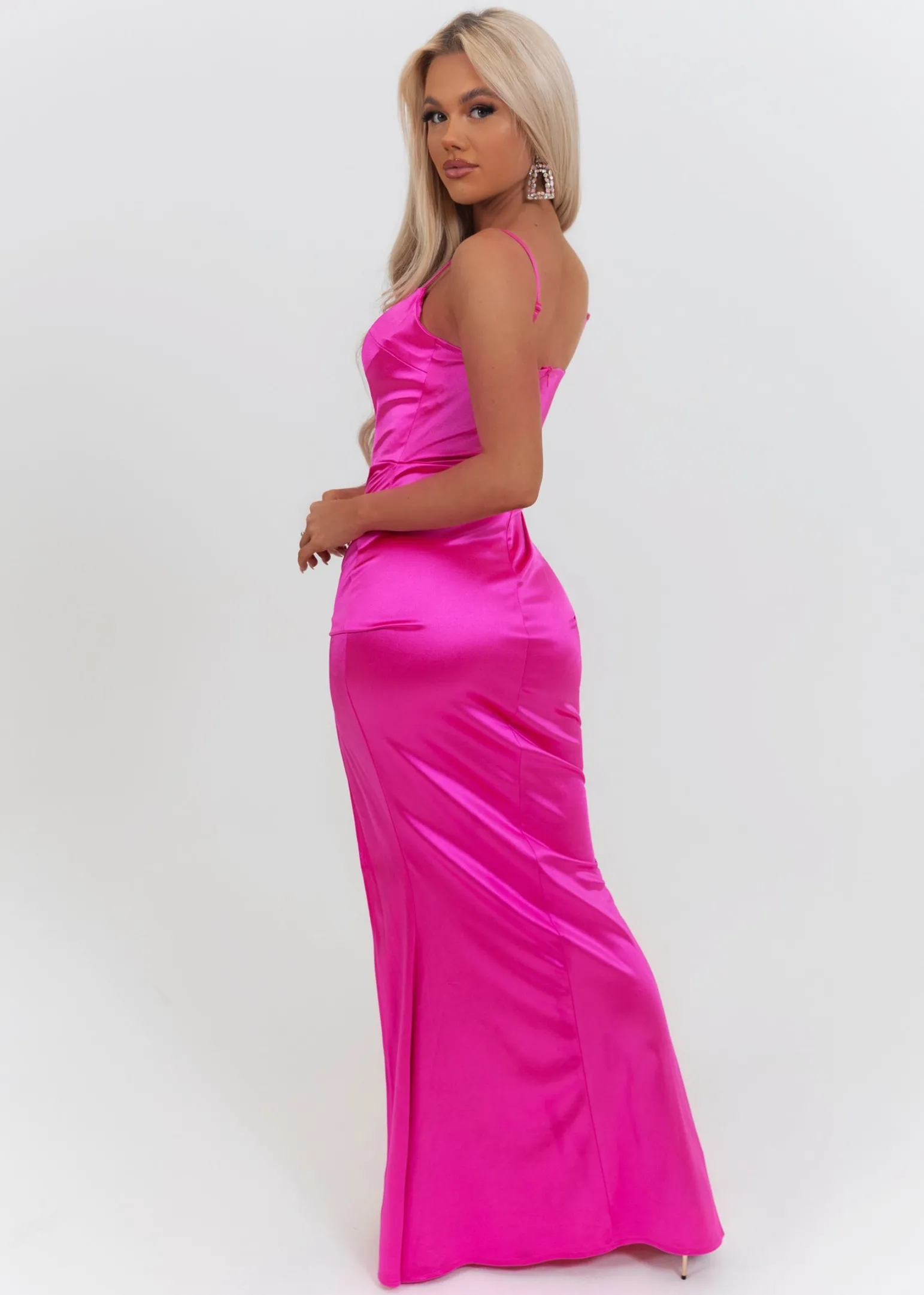 aurora_satin_gown_with_side_slit__hot_pink_6-1.webp Fashion Aurora Satin Gown With Side Slit - Hot Pink Women Occasion Wear