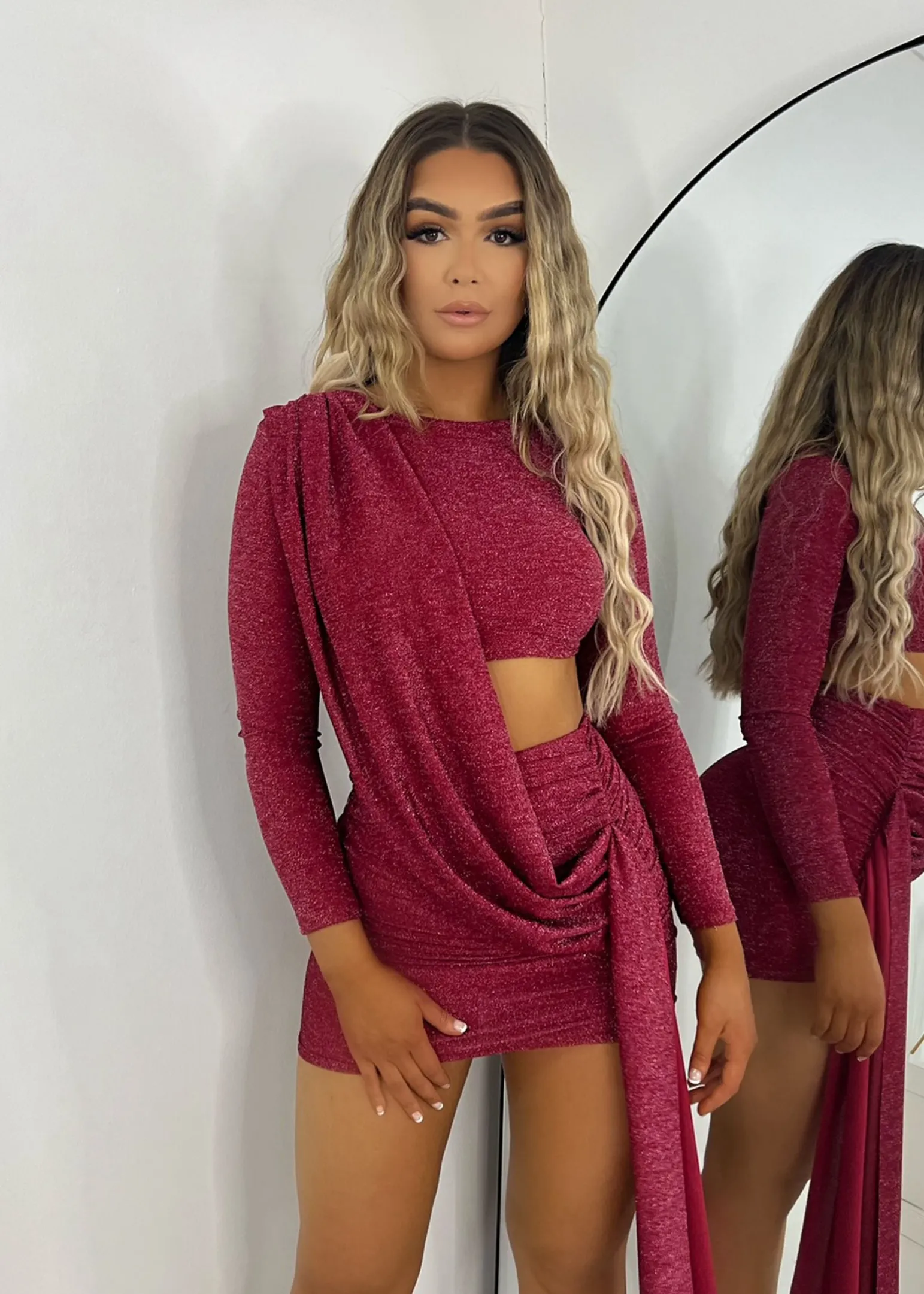 capture_it_wrap_mini_dress__wine_0.webp Fashion Capture It Wrap Mini Dress - Wine Women Dresses