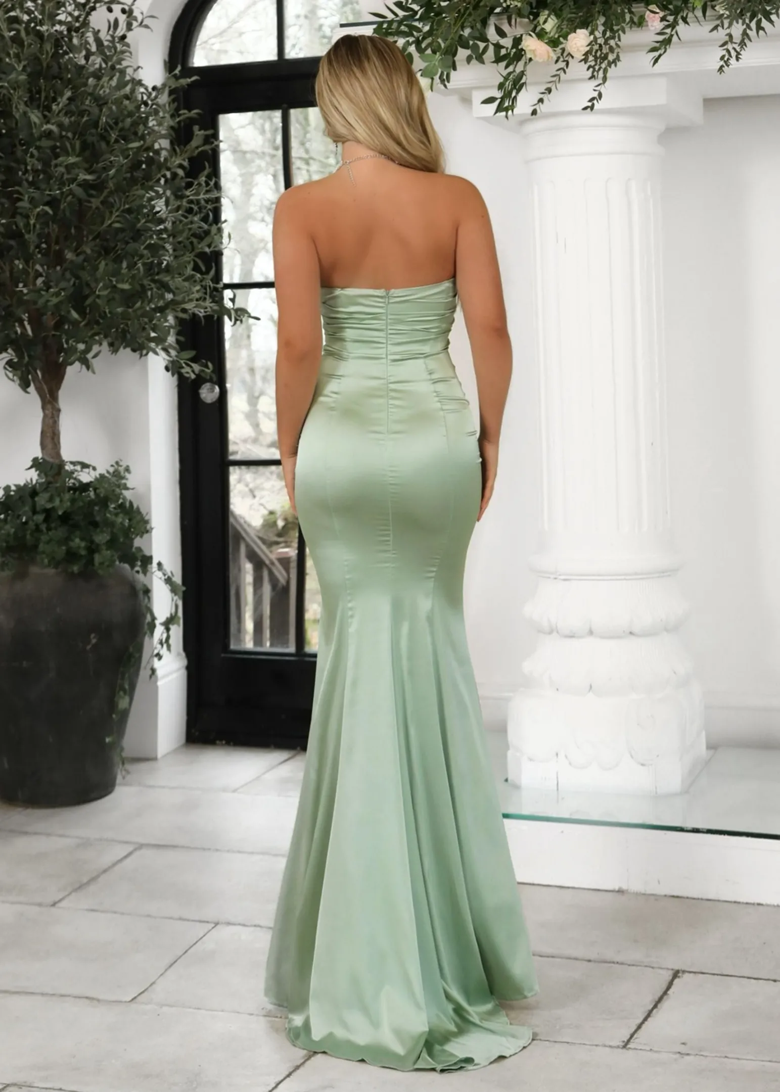 delilah_ruched_corset_satin_gown__sage_1-1.webp Best Sale Delilah Ruched Corset Satin Gown - Sage Women Occasion Wear