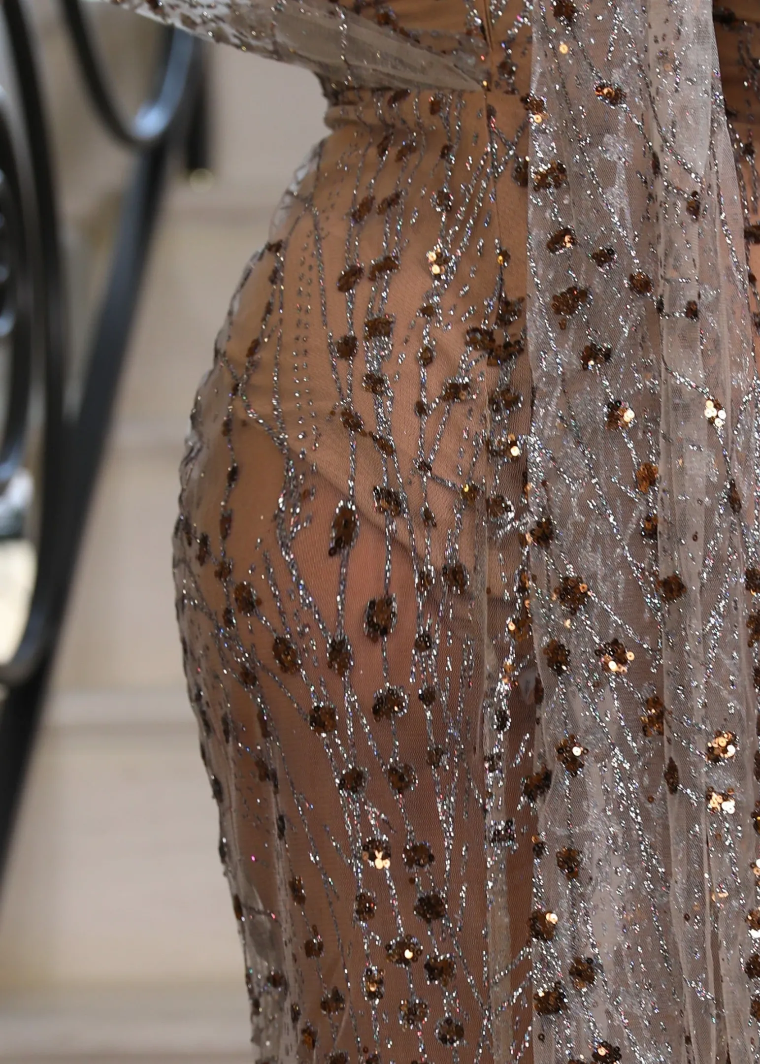 diamond_nights_glitter_mesh_maxi_dress__bronze_2-1.webp Cheap Diamond Nights Glitter Mesh Maxi Dress - Bronze Women Occasion Wear