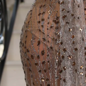 Flash Sale Diamond Nights Glitter Mesh Maxi Dress - Bronze Women Dresses