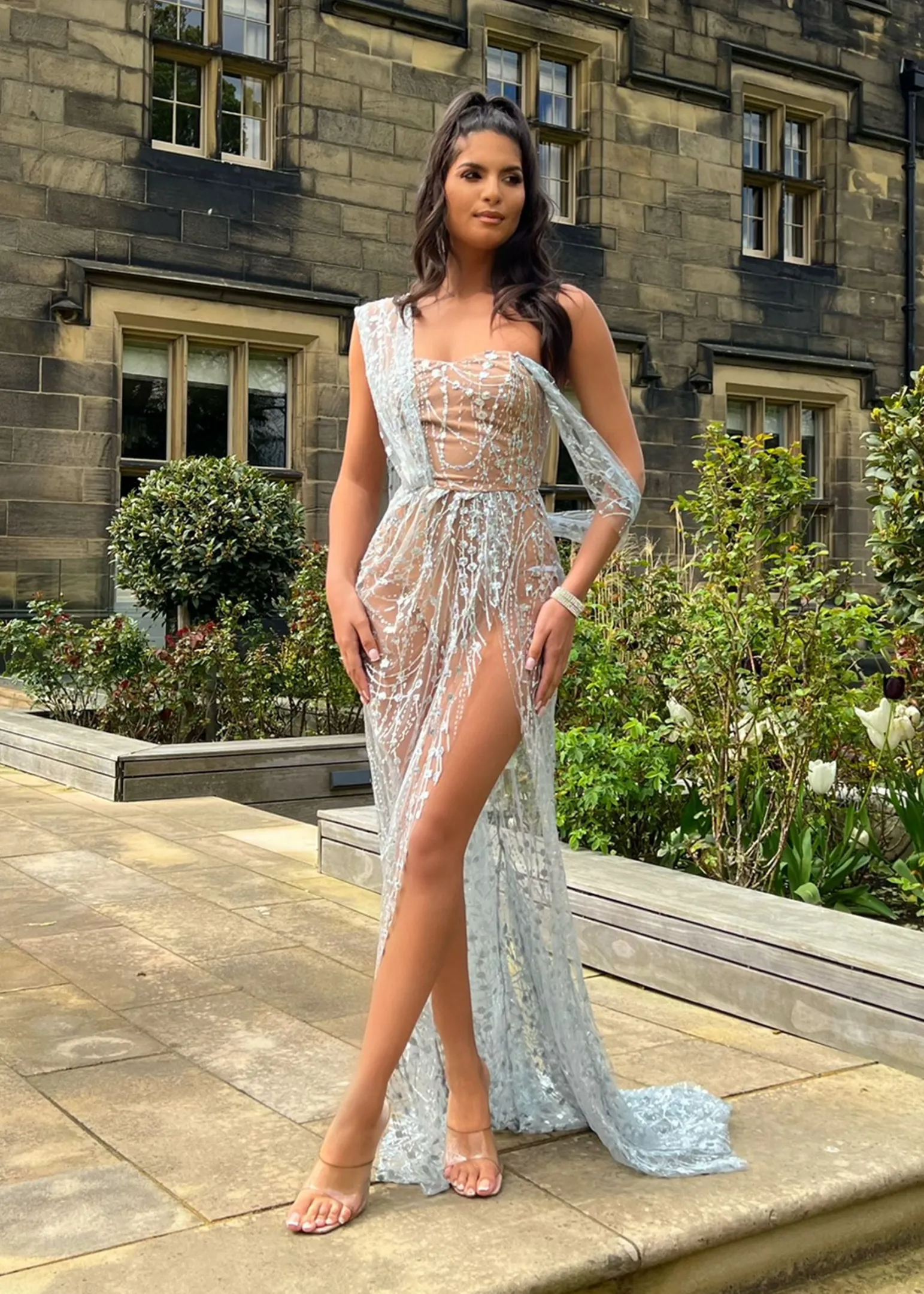 diamond_nights_glitter_mesh_maxi_dress__silver_4.webp Hot Diamond Nights Glitter Mesh Maxi Dress - Silver Women Dresses
