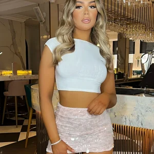 Sale Disco Diva Disc Sequin Skirt - Light Pink Women Bottoms