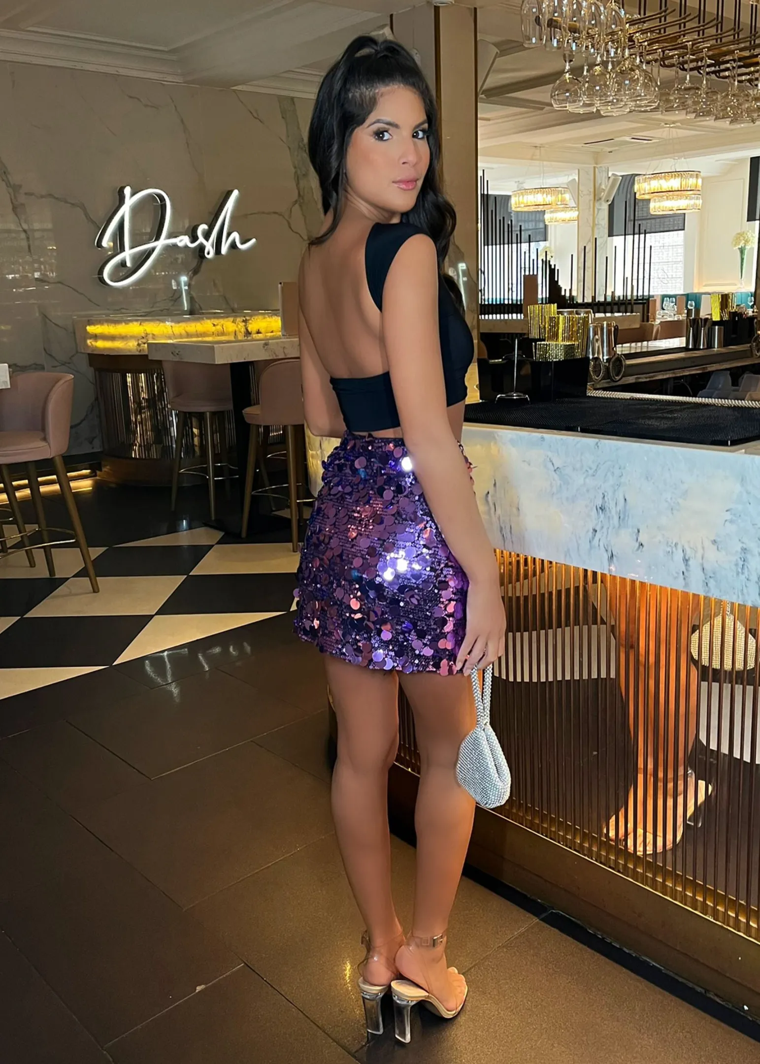 disco_diva_disc_sequin_skirt__purple_1.webp Cheap Disco Diva Disc Sequin Skirt - Purple Women Bottoms