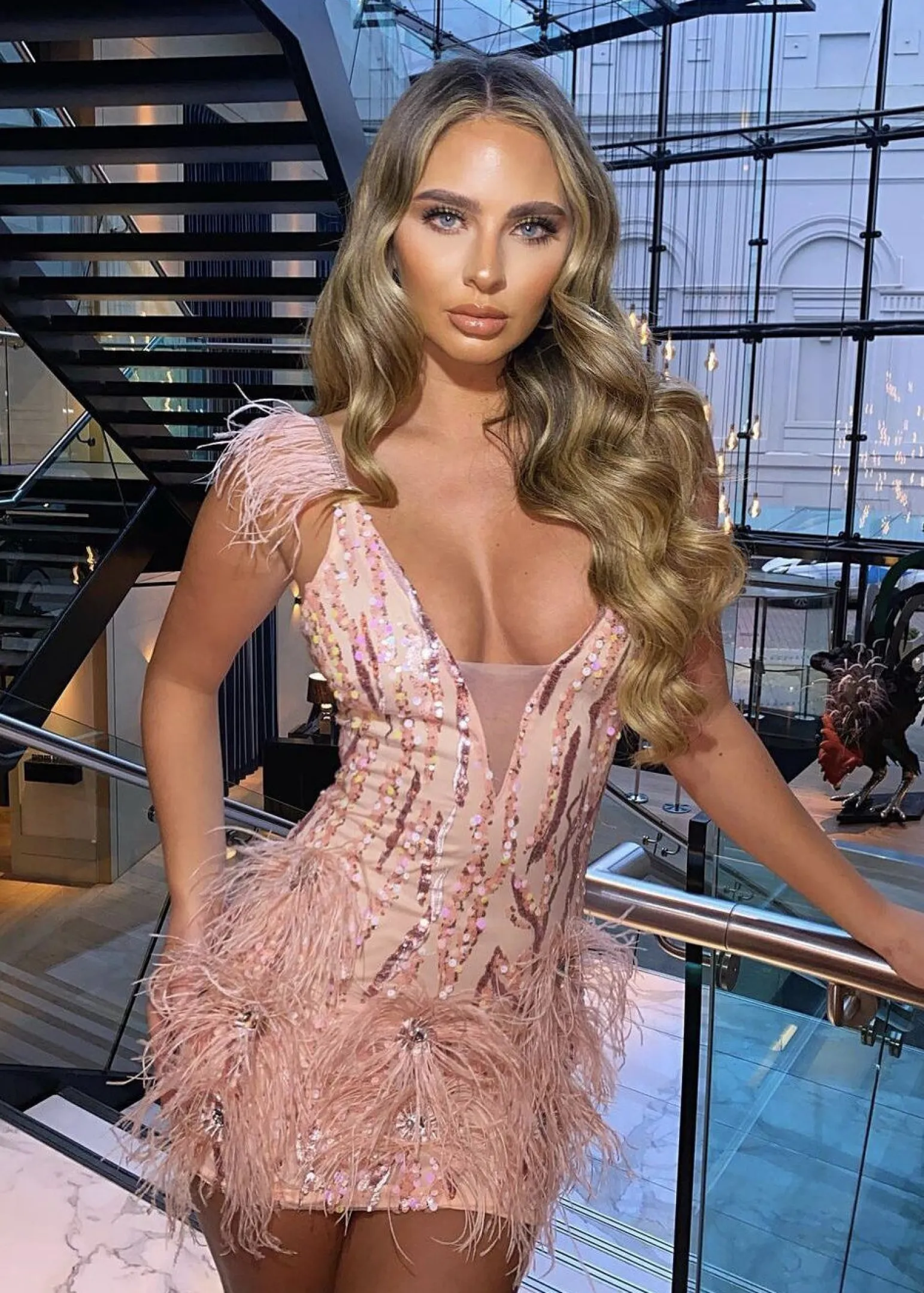 felicity_premium_sequin_feather_mini_dress__pink_12.webp Cheap Felicity Premium Sequin Feather Mini Dress - Pink Women Dresses