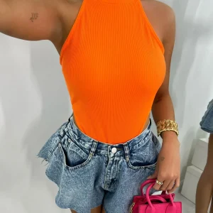 Online Flash Back Bodysuit - Orange Women Tops / Bodysuits