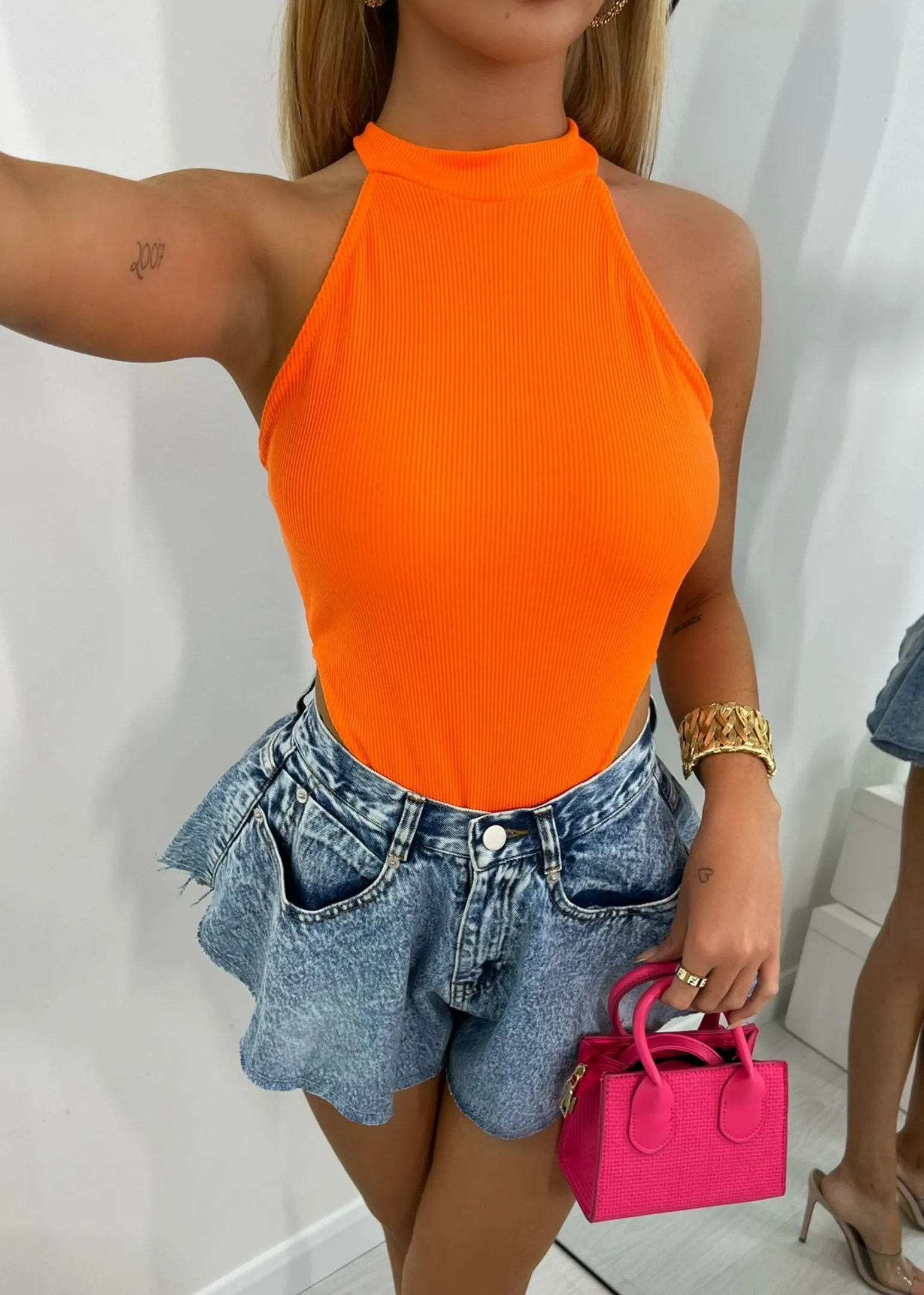 flash_back_bodysuit__orange_2.webp Online Flash Back Bodysuit - Orange Women Tops / Bodysuits
