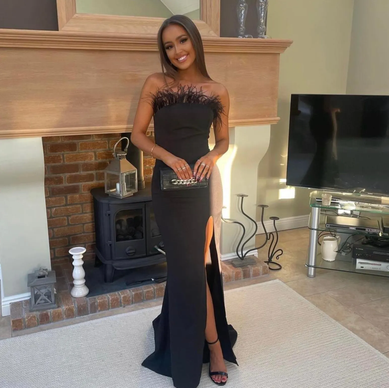 forever_yours_feather_gown__black_5.webp Best Sale Forever Yours Feather Gown - Black Women Dresses