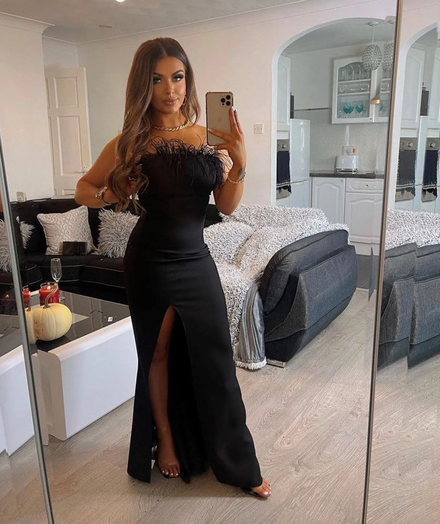 forever_yours_feather_gown__black_6.webp Best Sale Forever Yours Feather Gown - Black Women Dresses