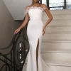 Discount Forever Yours Feather Gown - White Women Occasion Wear