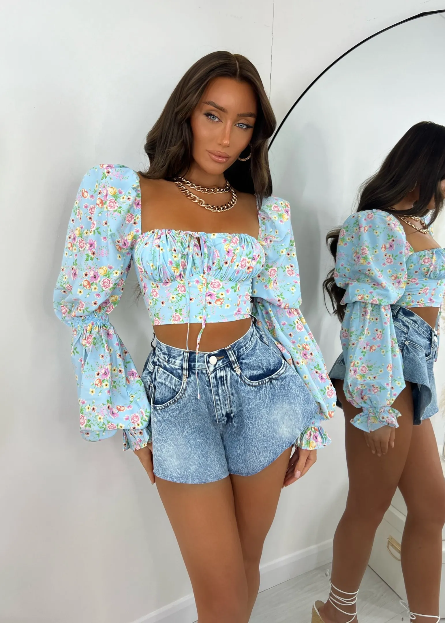 frill_got_it_denim_shorts_3.webp Flash Sale Frill Got It Denim Shorts Women Bottoms