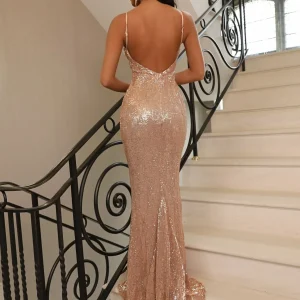 Shop Frozen Heart Sequin Gown - Rose Gold Women Dresses