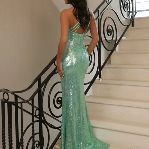 Best Sale Hatti Sequin Gown - Green Women Occasion Wear