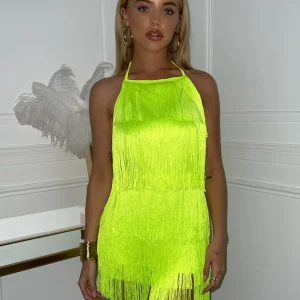 Cheap Havana Nights Tassel Playsuit - Neon Green Women Rompers & Jumpsuits