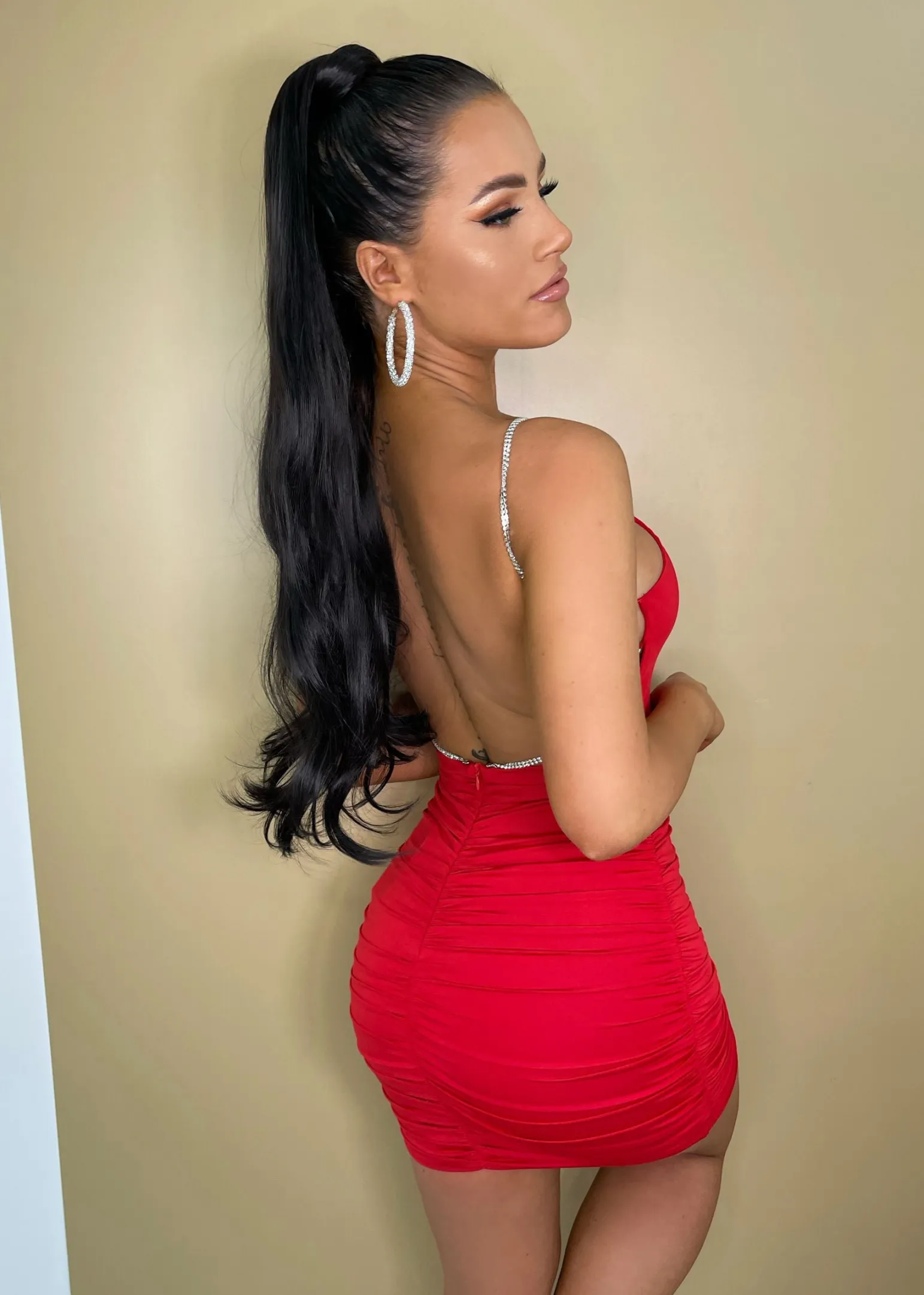 hearts_desire_diamante_ruched_mini_dress__red_2.webp Clearance Heart's Desire Diamante Ruched Mini Dress - Red Women Dresses