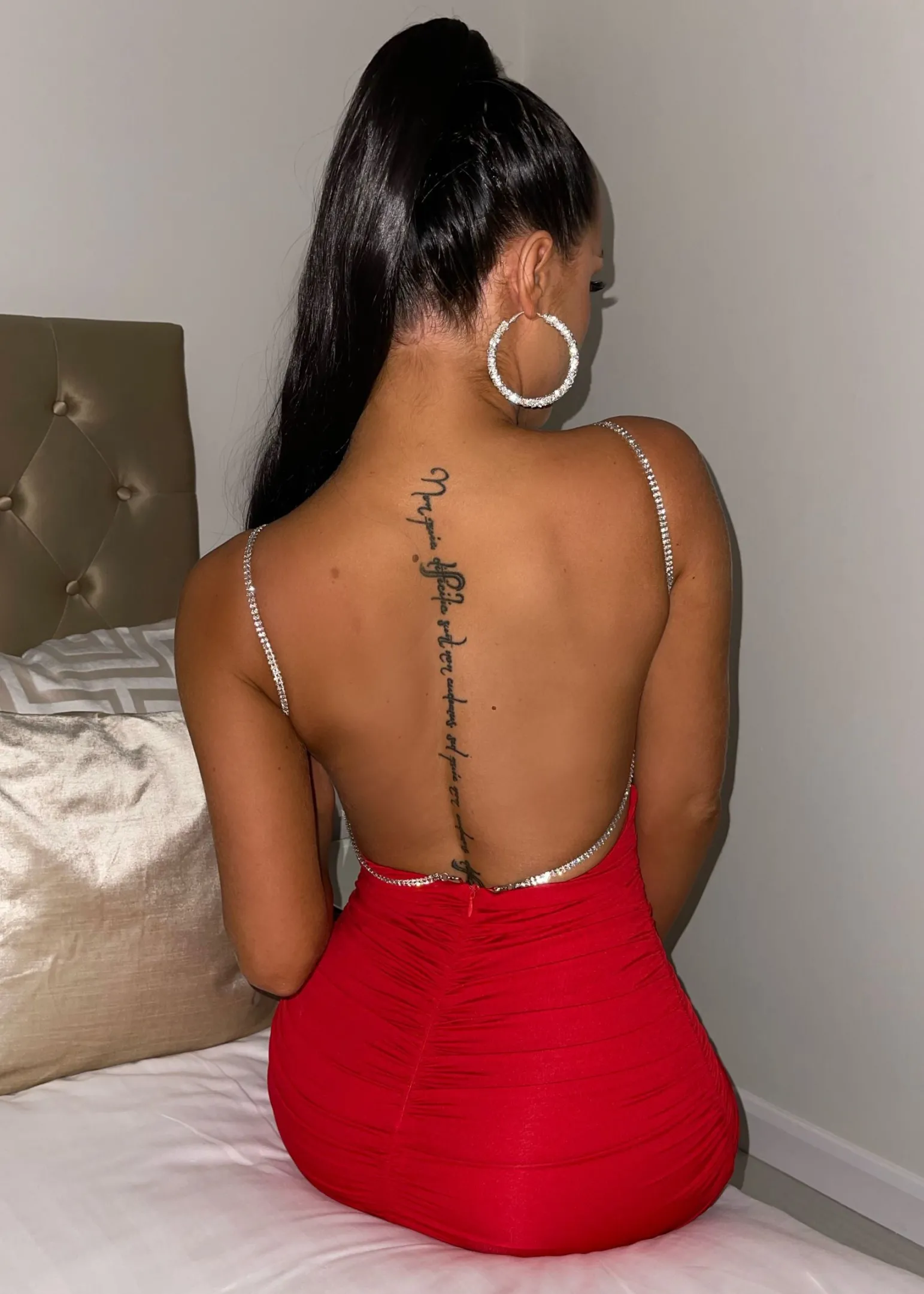 hearts_desire_diamante_ruched_mini_dress__red_9.webp Clearance Heart's Desire Diamante Ruched Mini Dress - Red Women Dresses