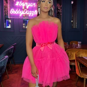 Fashion Here For The Frill Dress - Pink Women Dresses