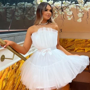 New Here For The Frill Dress - White Women Dresses