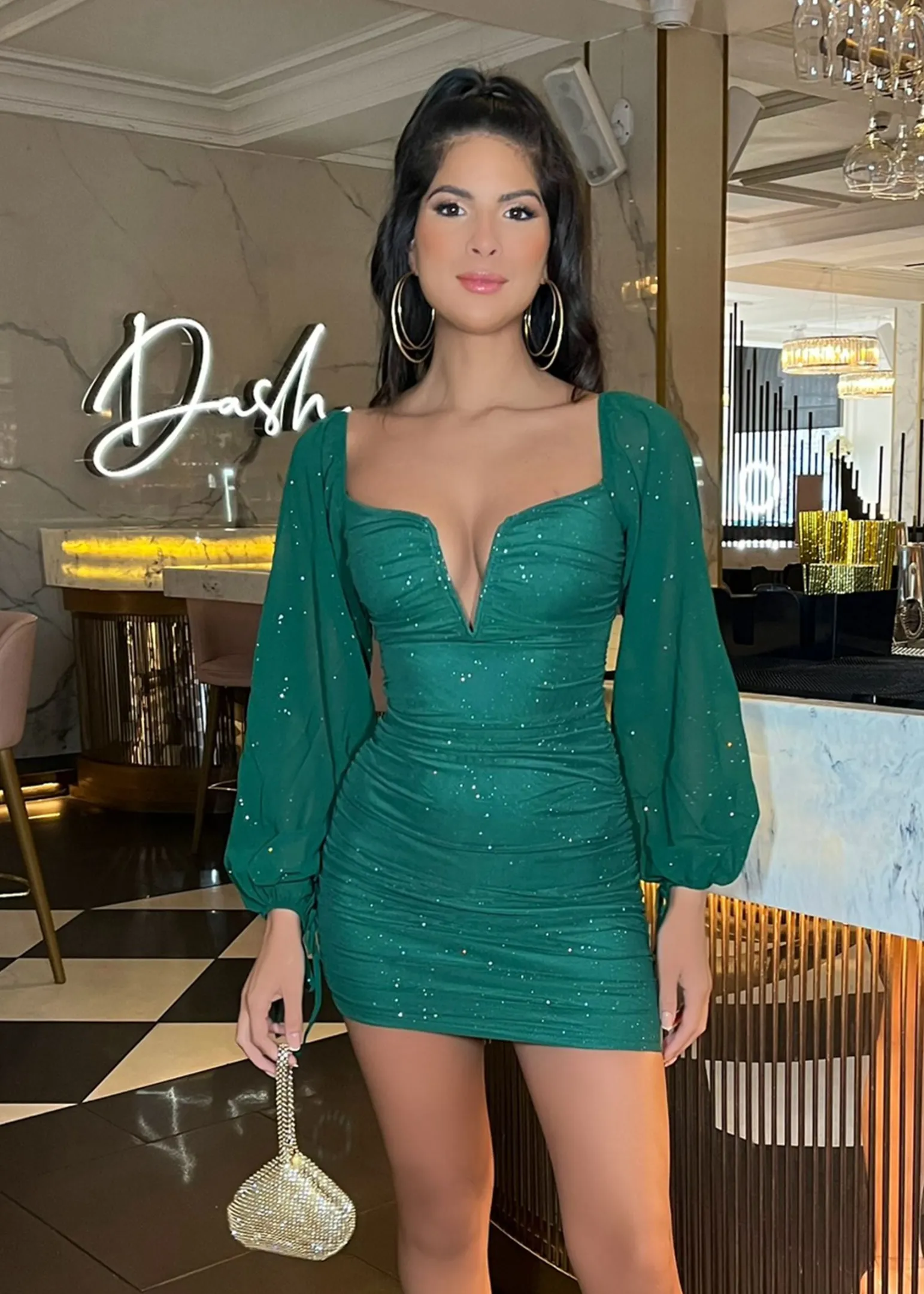 in_your_dreams_long_sleeve_bodycon_dress__green_1.webp Best In Your Dreams Long Sleeve Bodycon Dress - Green Women Dresses