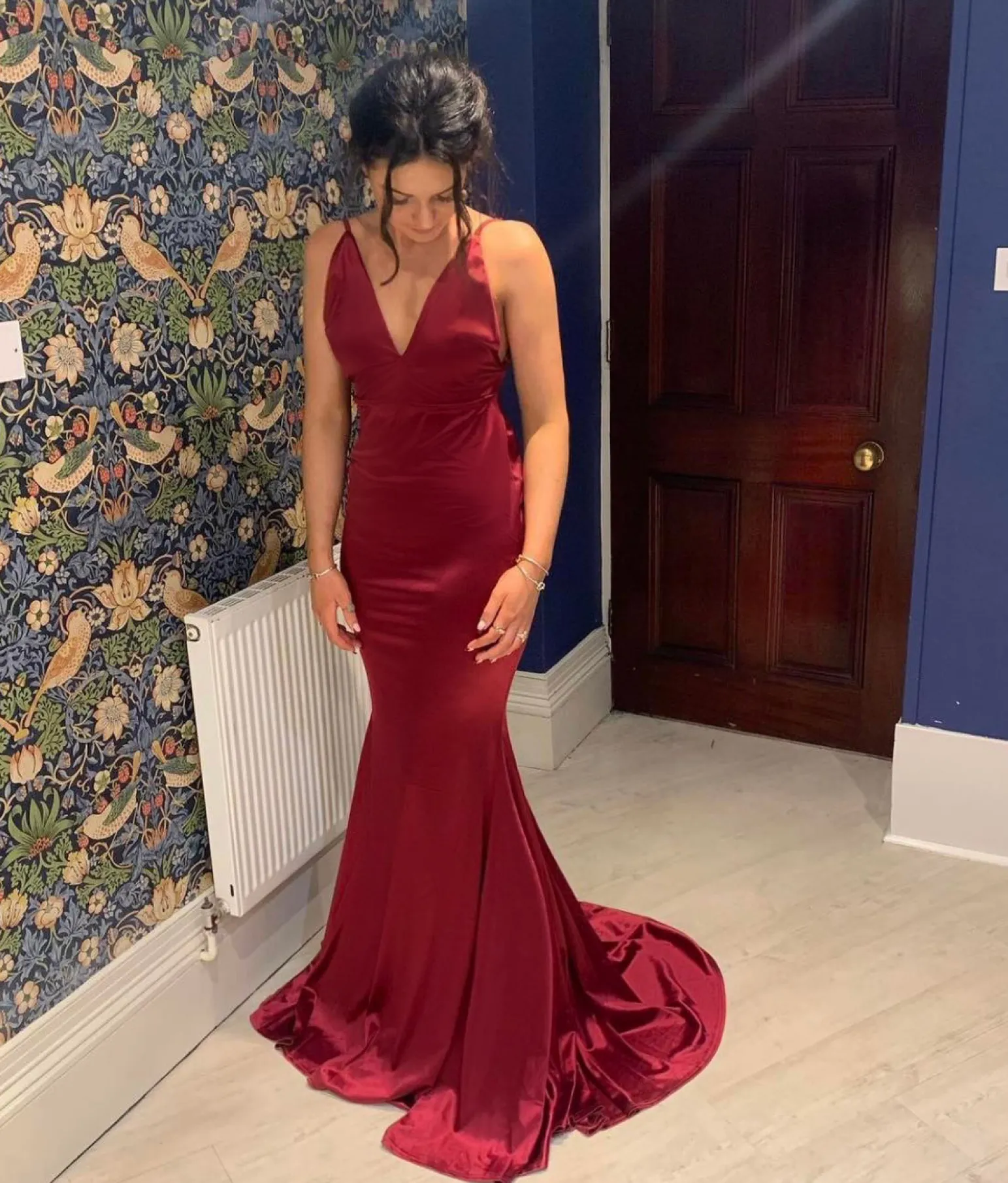 love_affair_satin_gown_with_ruched_back__wine_5.webp Best Love Affair Satin Gown With Ruched Back - Wine Women Dresses
