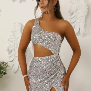 Best Luna Cut Out Sequin Gown - Multi Women Occasion Wear