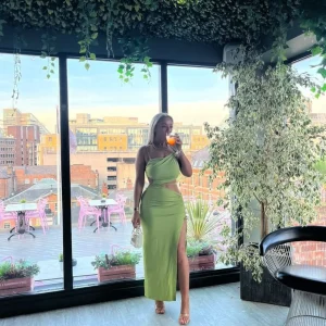 Clearance Natalia Cut Out Maxi Dress - Green Women Dresses