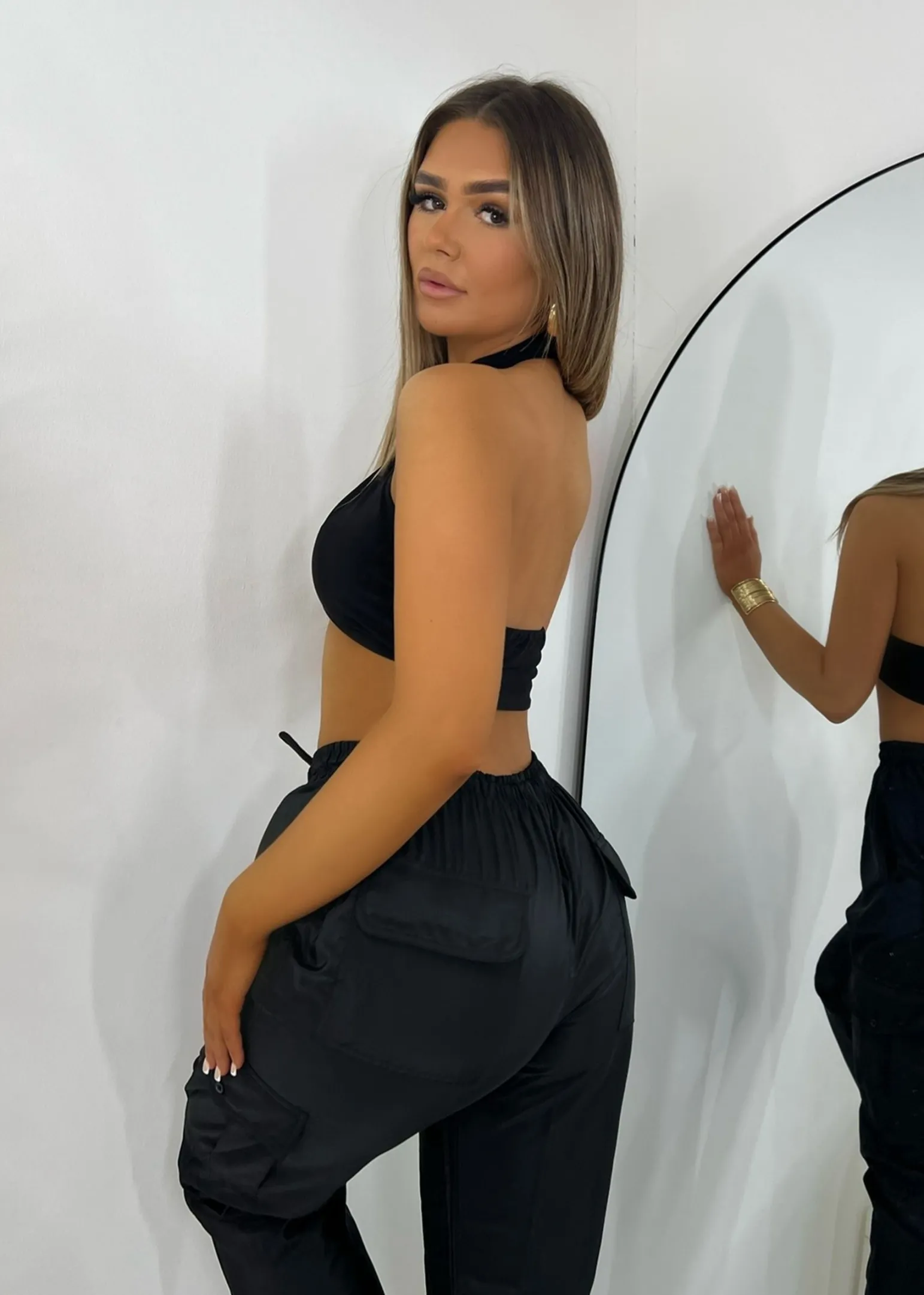 out_of_luck_cross_halter_neck_crop_top__black_1.webp Sale Out Of Luck Cross Halter Neck Crop Top - Black Women Tops / Bodysuits