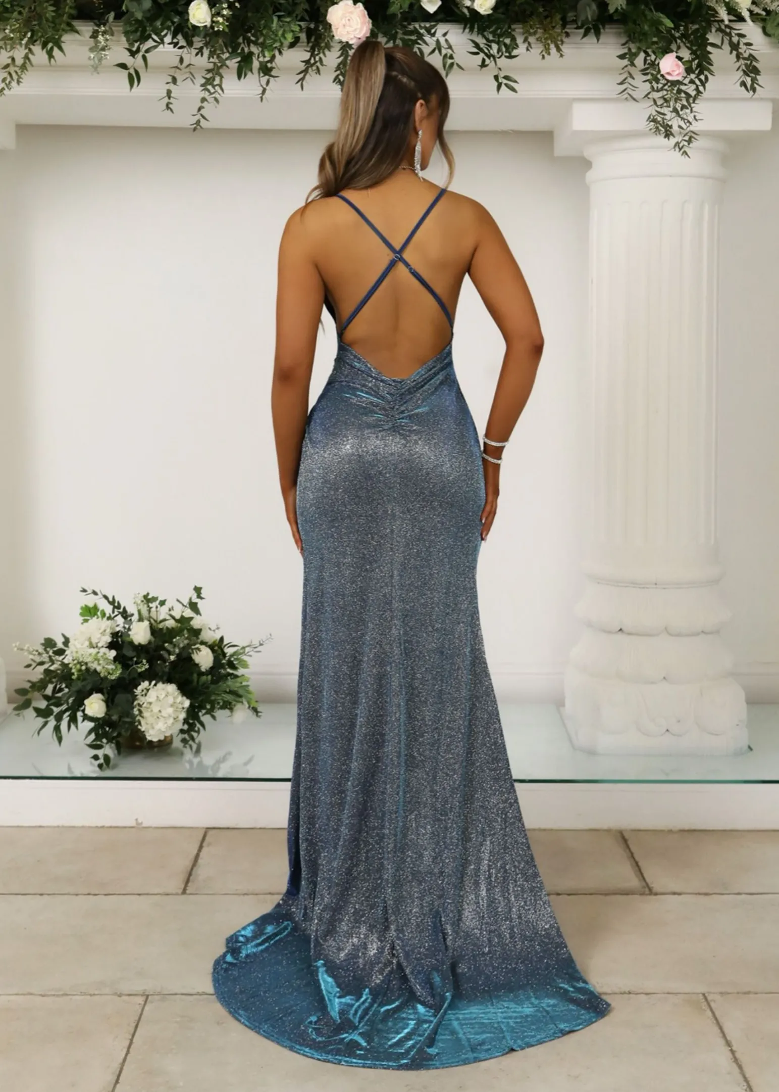 pageant_queen_metallic_gown__blue_silver_2-1.webp Hot Pageant Queen Metallic Gown - Blue Silver Women Occasion Wear