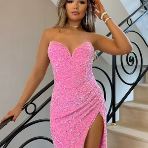 Outlet Princess Energy Sparkle Gown - Pink Women Dresses