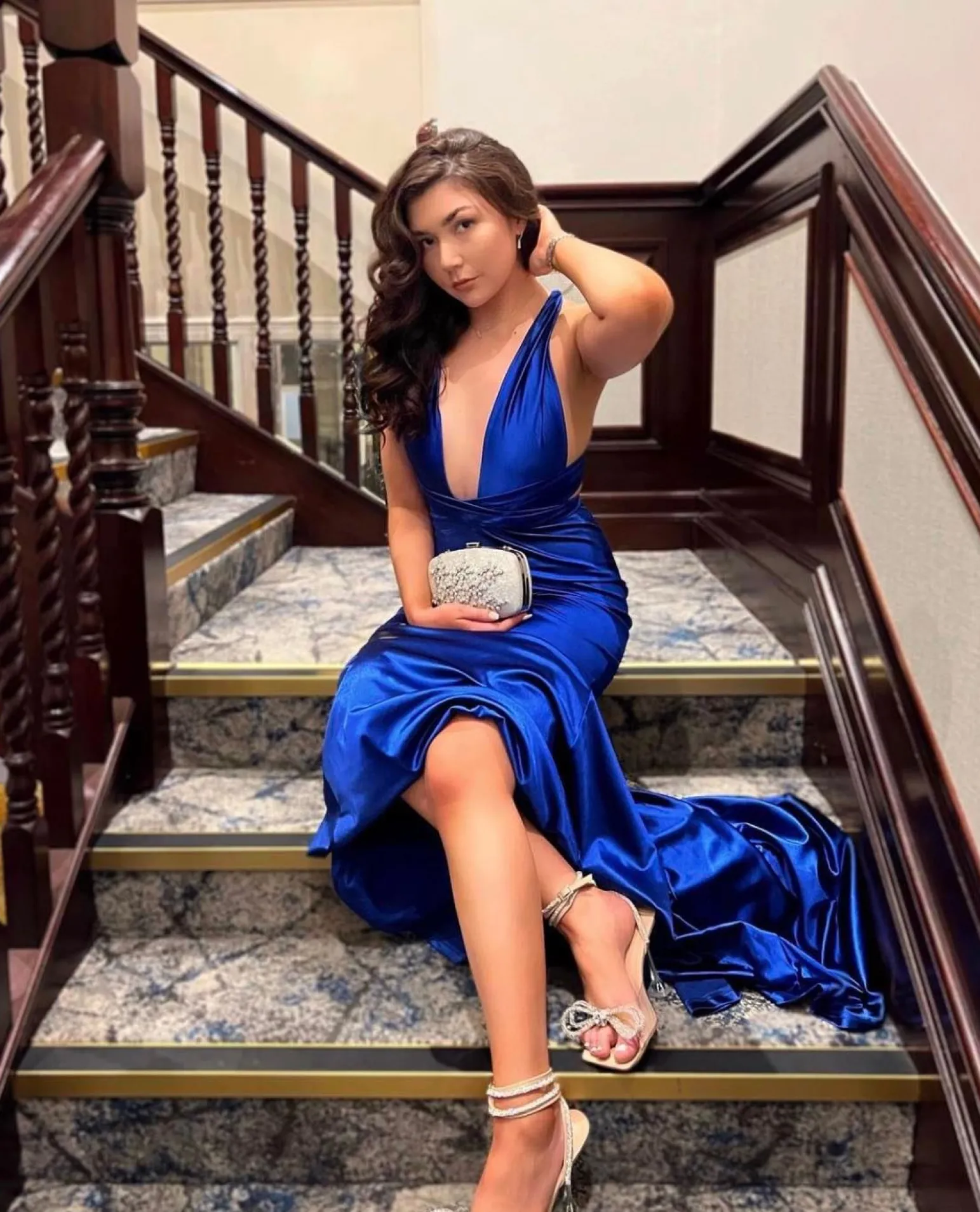 red_carpet_ready_satin_gown__cobalt_blue_8.webp Discount Red Carpet Ready Satin Gown - Cobalt Blue Women Dresses