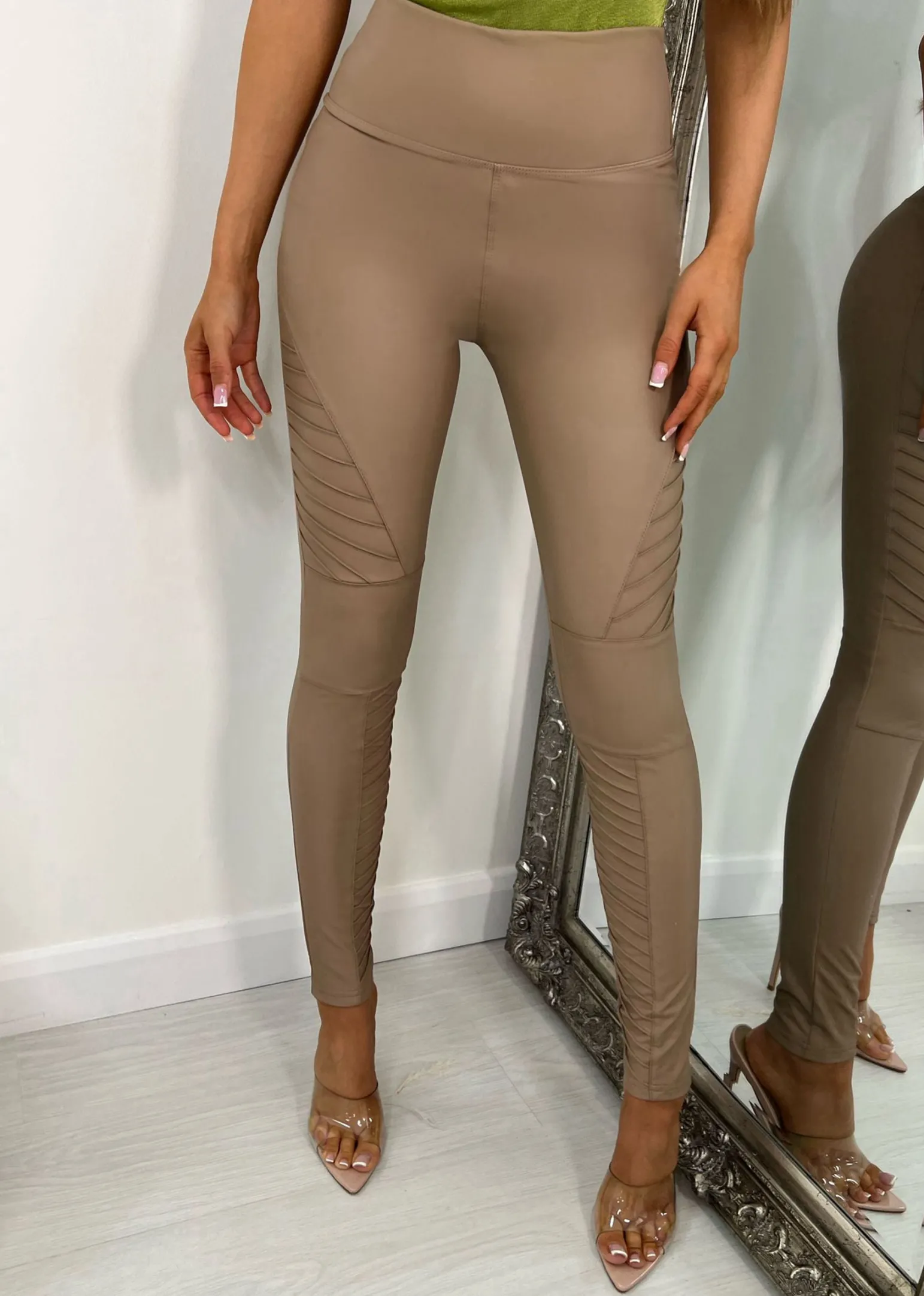 reid_biker_pu_leggings__nude_0.webp Clearance Reid Biker Pu Leggings - Nude Women Bottoms
