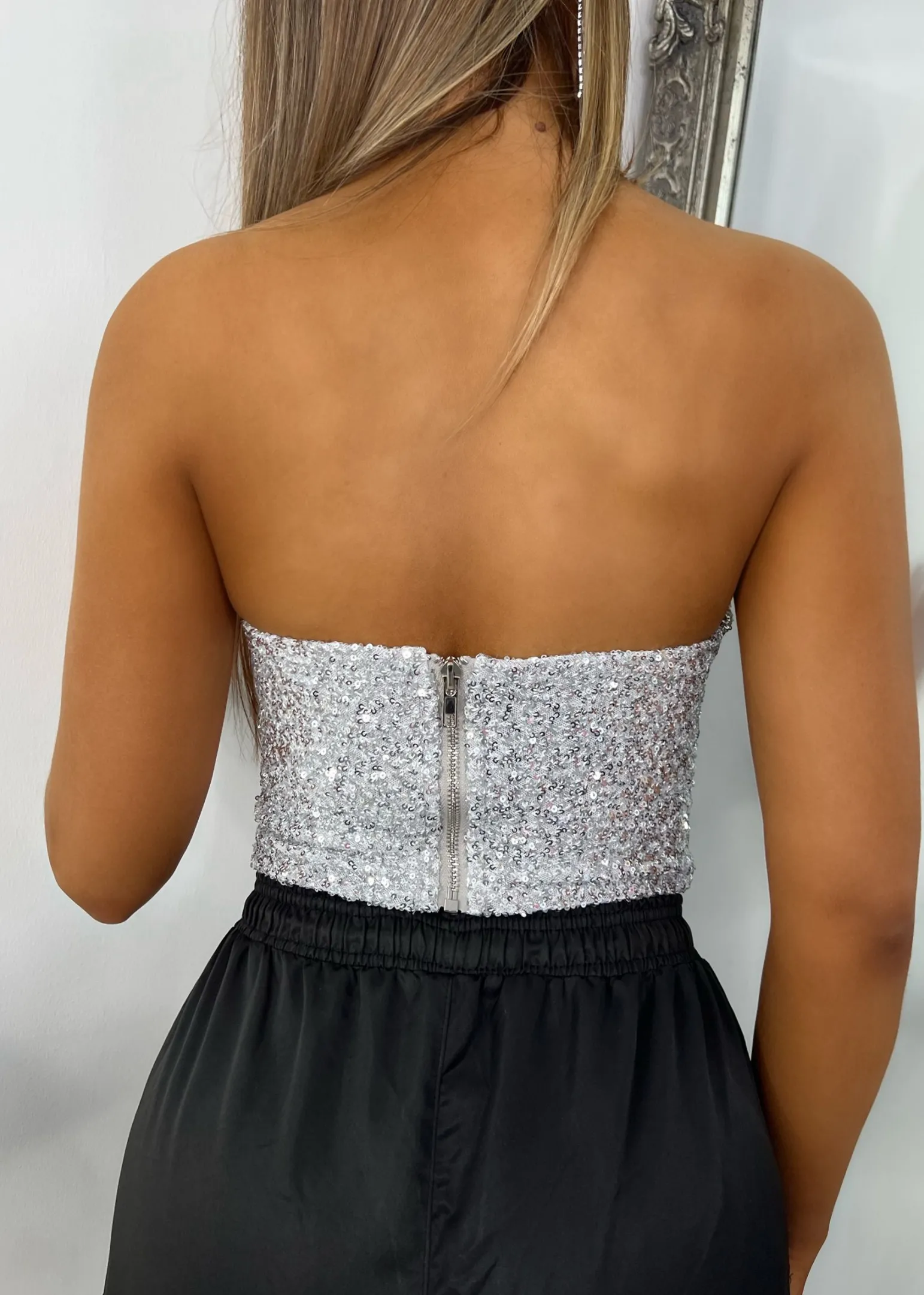 rue_sequin_corset_top__silver_1.webp New Rue Sequin Corset Top - Silver Women Tops / Bodysuits