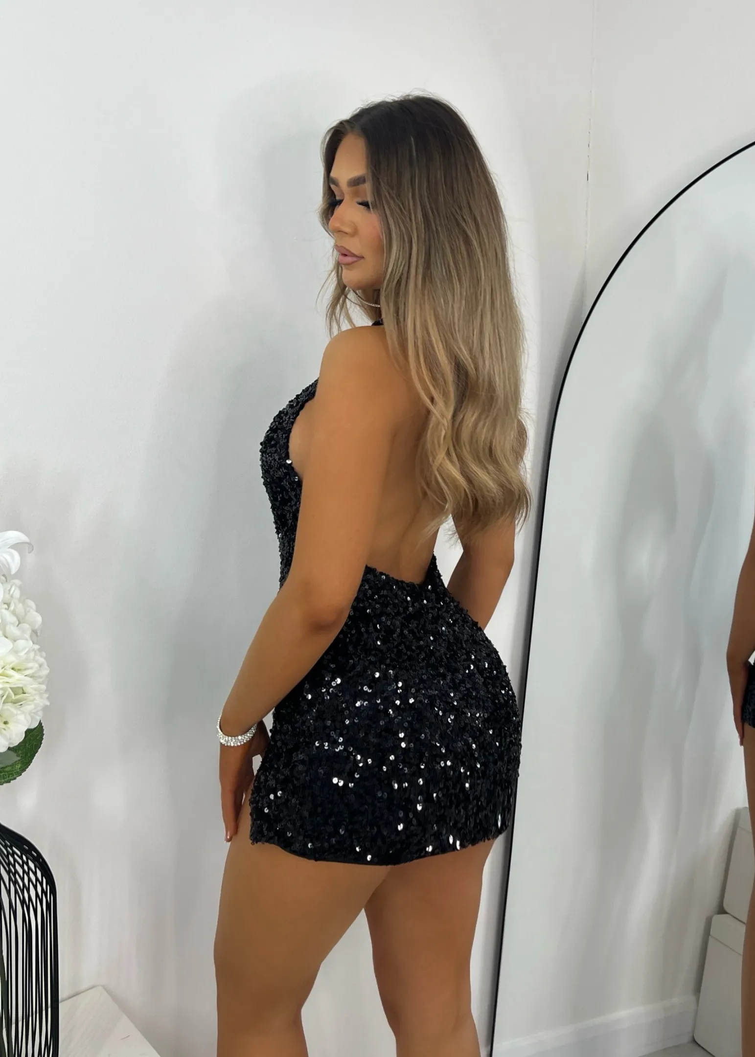secret_identity_halter_neck_sparkle_mini_dress__black_3.webp Hot Secret Identity Halter Neck Sparkle Mini Dress - Black Women Dresses