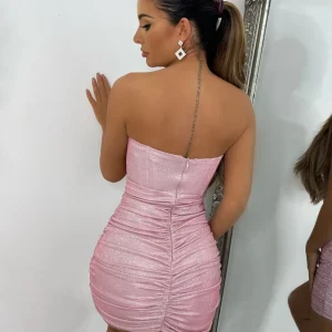 Sale Serena Lurex Corset Mini Dress - Pink Women Dresses