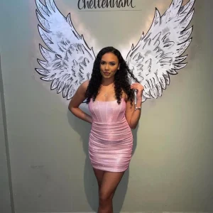 Sale Serena Lurex Corset Mini Dress - Pink Women Dresses