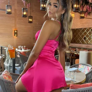 Cheap Simplicity Mini Dress - Hot Pink Women Dresses