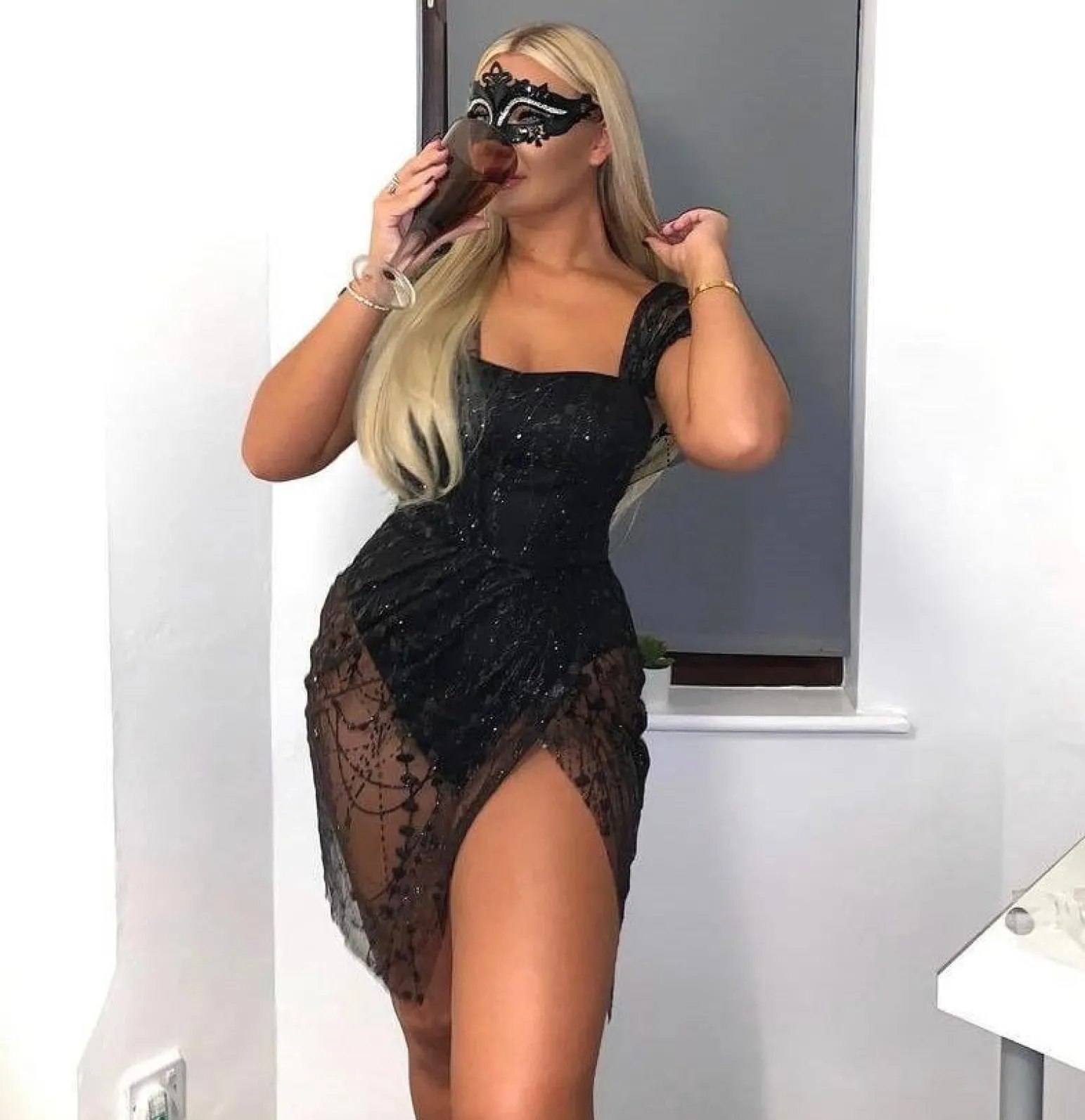 sparkle_delight_glitter_mesh_dress__black_8.webp Cheap Sparkle Delight Glitter Mesh Dress - Black Women Dresses