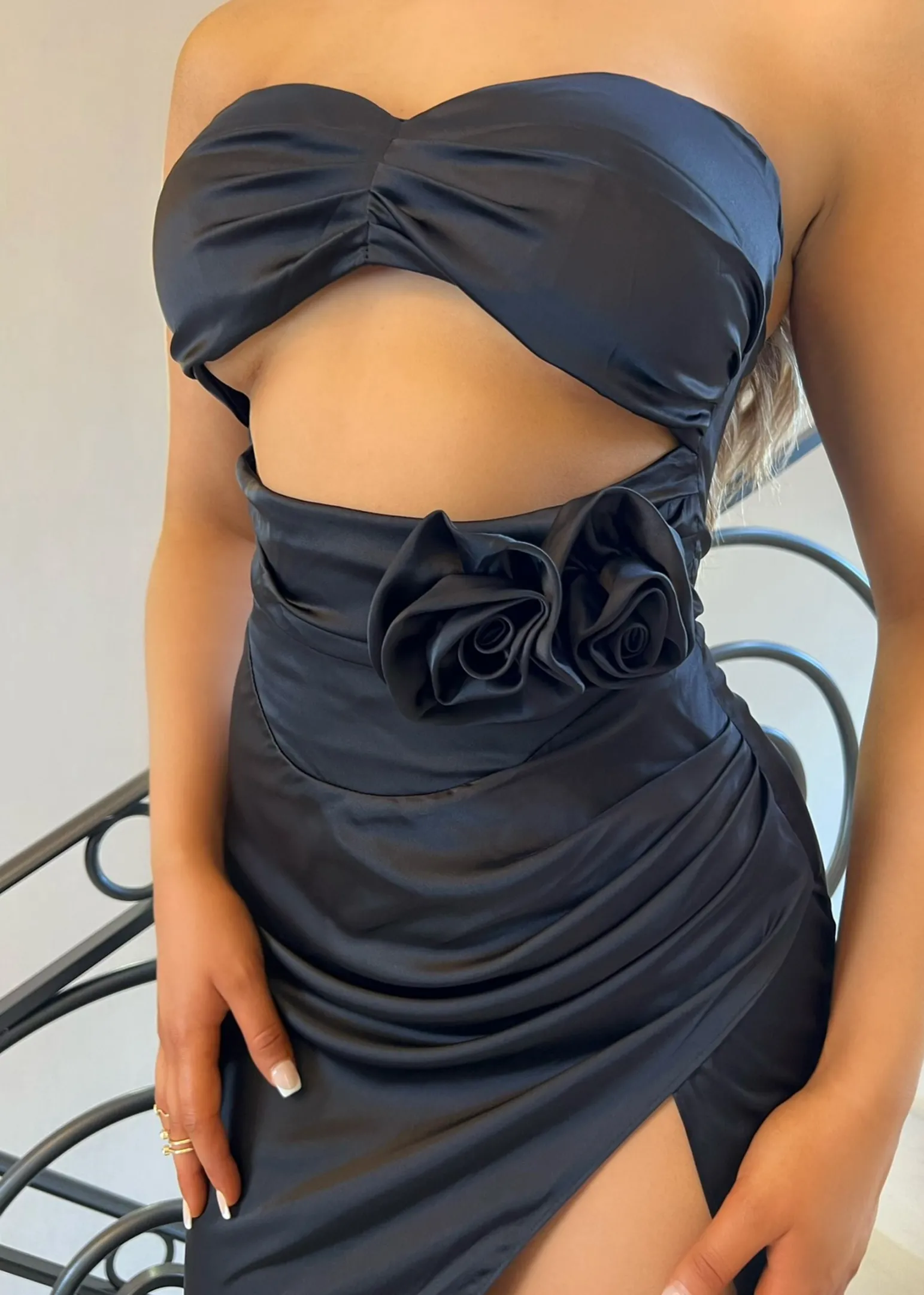 steal_the_moment_corsage_gown_with_neck_tie__black_4.webp Cheap Steal The Moment Corsage Gown With Neck Tie - Black Women Dresses