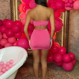 Flash Sale Story Of Us Corsage Two Piece - Pink Women Co-Ords