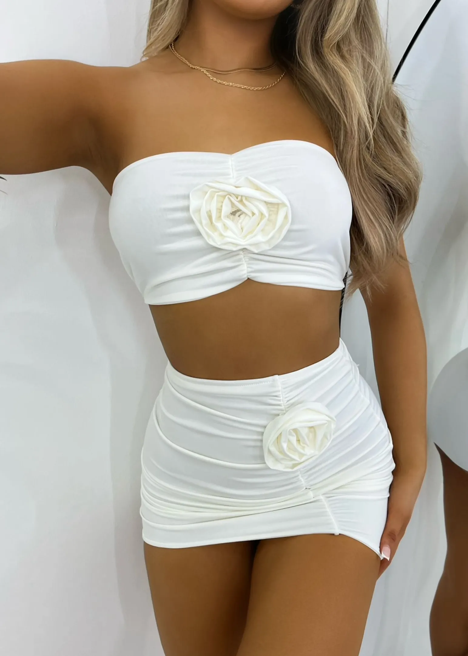 Store Story Of Us Corsage Two Piece - White Women Co-Ords