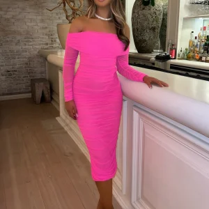 Shop Tammy Midi Dress - Hot Pink Women Dresses