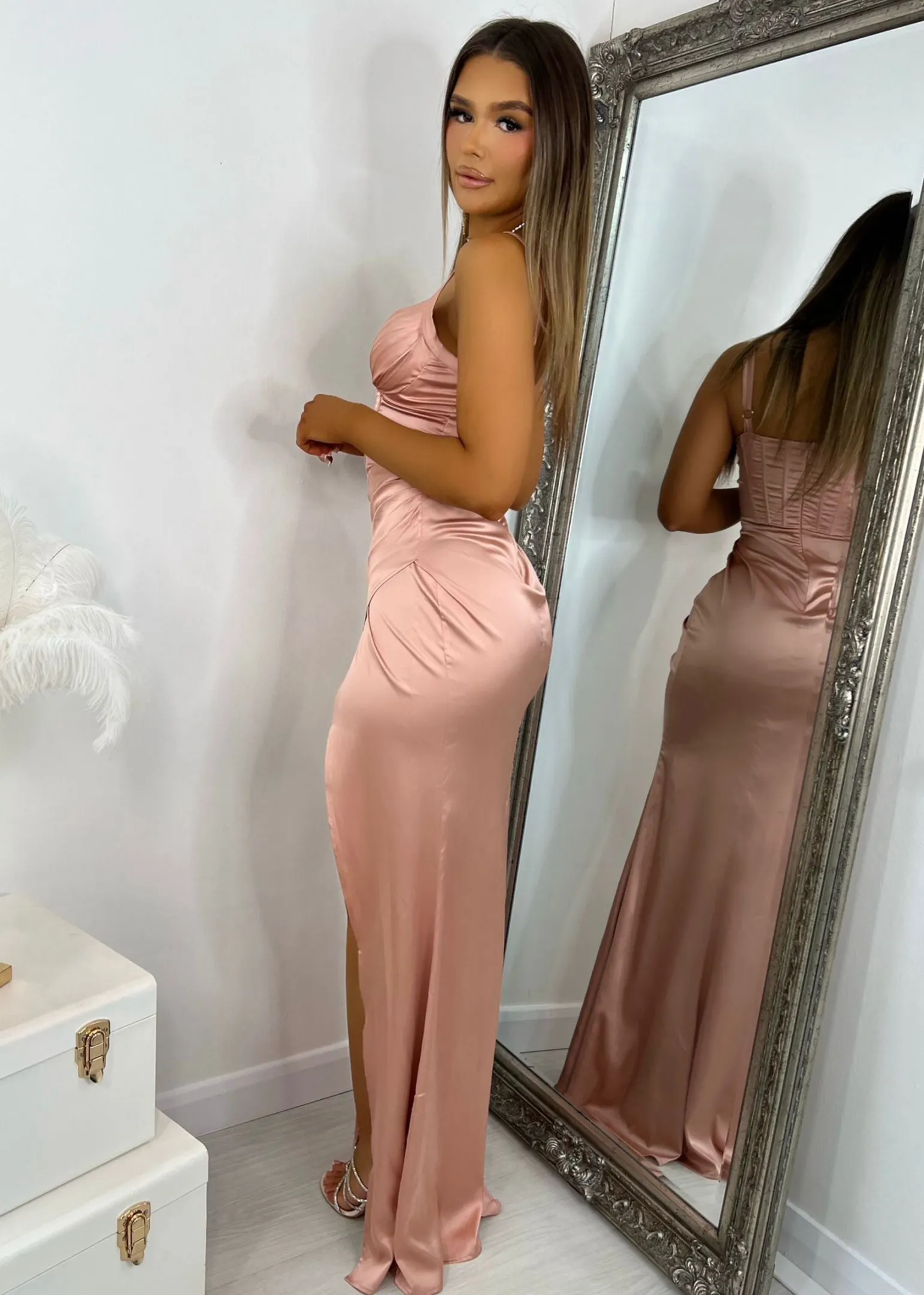 taya_corset_satin_gown__blush_4-1.webp Best Taya Corset Satin Gown - Blush Women Occasion Wear