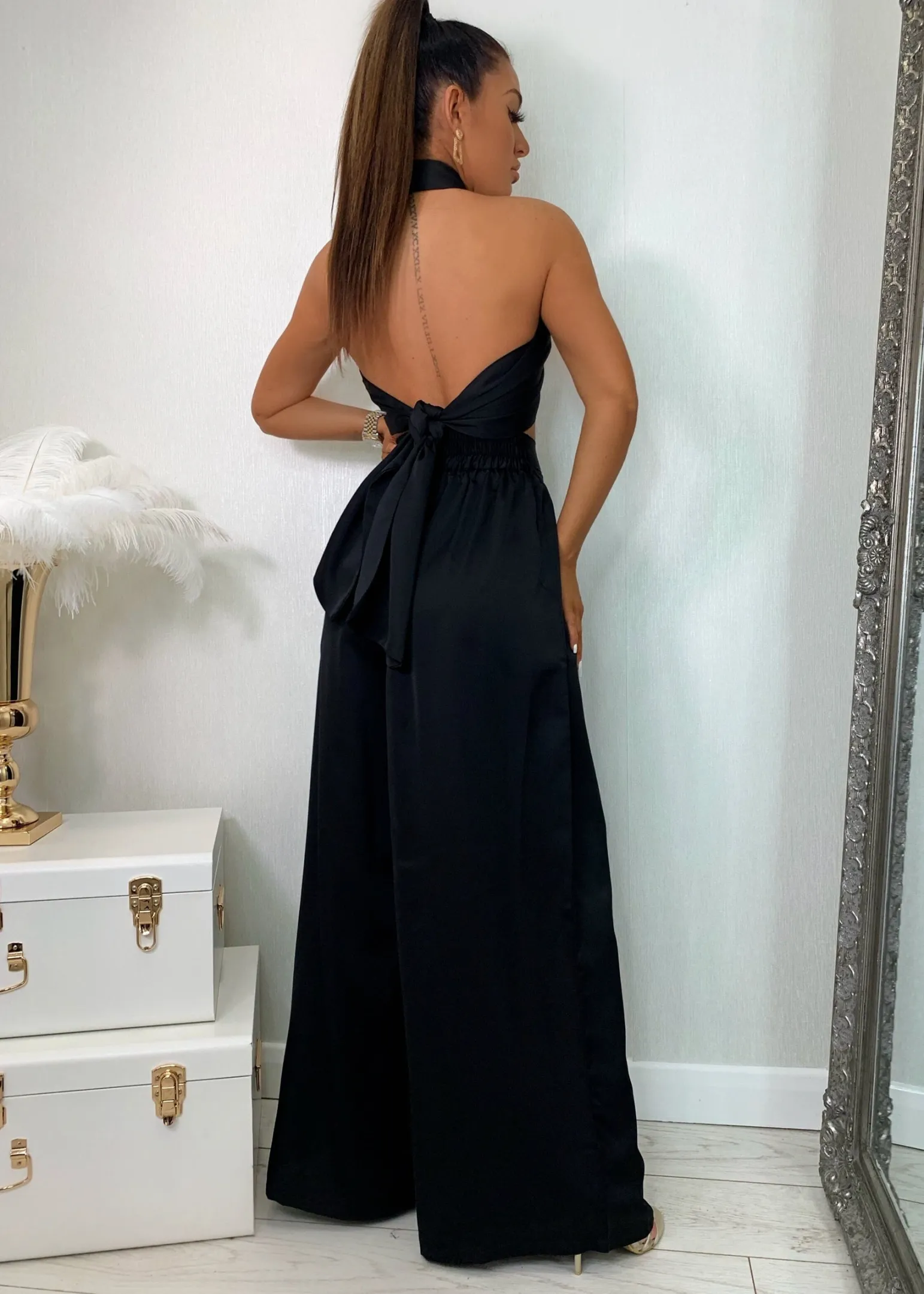 turn_up_the_heat_satin_two_piece__black_4.webp Flash Sale Turn Up The Heat Satin Two Piece - Black Women Co-Ords