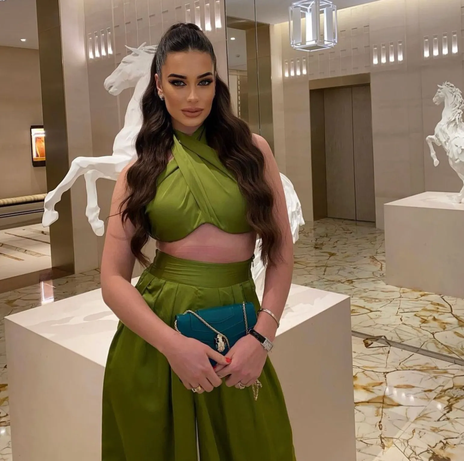 turn_up_the_heat_satin_two_piece__green_12.webp Cheap Turn Up The Heat Satin Two Piece - Green Women Co-Ords