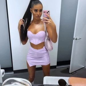 Online Willow Pvc Diamante Two Piece - Lilac Women Co-Ords